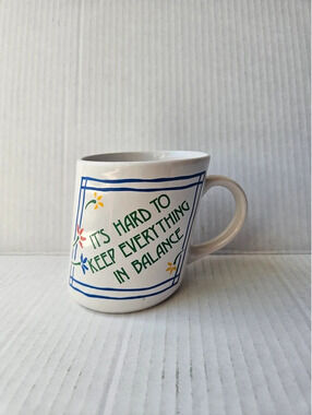 Vintage Papel Mug Slants coffee cup tilted slanted novelty 1980s collectable